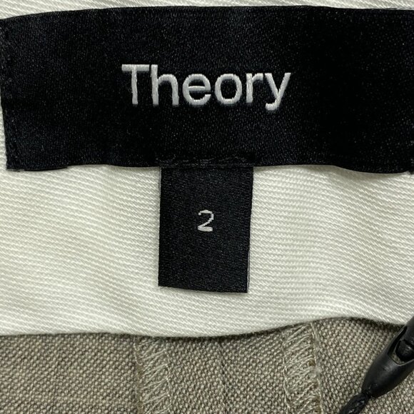 Theory Women's Treeca Good Wool Pants Size 2 Cinder Melange – Slim Straight Fit - Picture 4 of 9